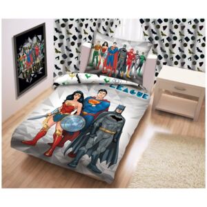 Justice League pamut gyerek ágyneműhuzat, 140 x 200 cm - Halantex
