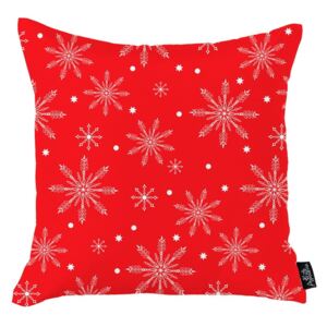 Honey Christmas Snowflakes piros karácsonyi párnahuzat, 45 x 45 cm - Apolena