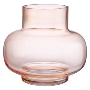 BELLA üveg váza, korallszín 20 cm