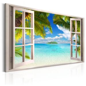 Vászonkép Bimago - Window: Sea View 90x60 cm