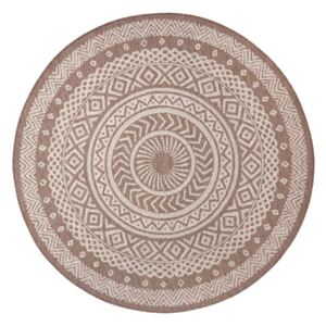 Round barna-bézs kültéri szőnyeg, ø 120 cm - Ragami