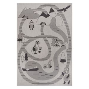 Animals szürke szőnyeg gyerekeknek, 80 x 150 cm - Ragami