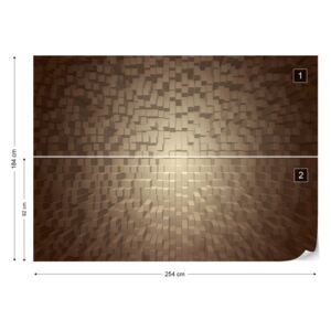 Fotótapéta GLIX - 3D Barna Modern Pixel Kialakítás Papír tapéta - 254x184 cm