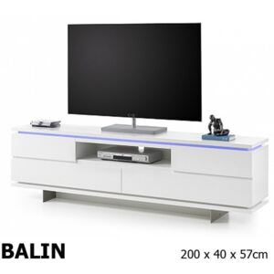 BALIN Fehér TV Szekrény LED
