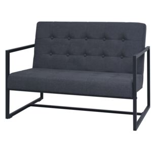 2 személyes sötétszürke acél/szövet karfás kanapé