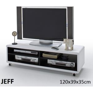 JEFF XL Fehér-Fekete TV Állvány 120 cm