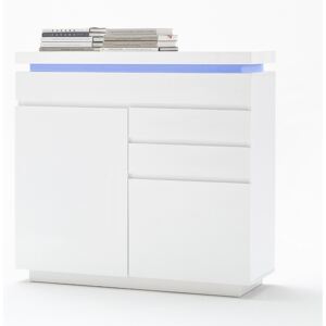 Ocean polcos-fiókos komód lakkozott MDF LED világítással 120 cm