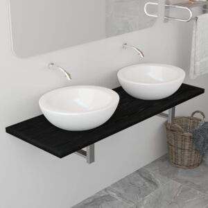 VidaXL fekete fürdőszobai bútor 120 x 40 x 16,3 cm