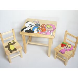 Gyermekasztal székkel Masha és medve + kis asztal ingyen !!!