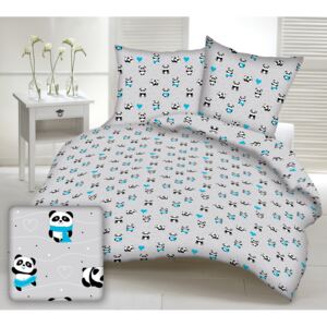 Gyermek ágynemű Panda kék 120x90
