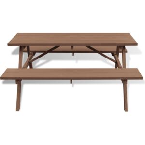 WPC barna 150x139x72,5 cm piknik asztal padokkal