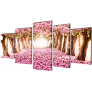 Vászon falikép szett cseresznyevirág 100 x 50 cm