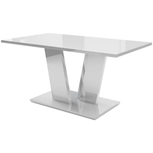 SONG étkezőasztal, 160x76x90 cm, magasfényű fehér