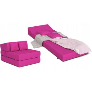 Jaamatrac Összehajtható matrac 200x70 cm Fotel színe: Rózsaszín, Párna színe: Grafit