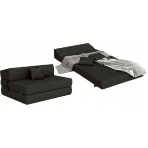 Jaamatrac Összehajtható matrac 200x120 cm Fotel színe: Fekete, Párna színe: Grafit