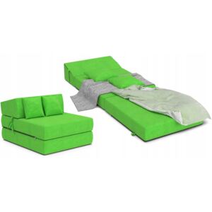 Jaamatrac Összehajtható matrac 200x70 cm Fotel színe: Zöld, Párna színe: Grafit