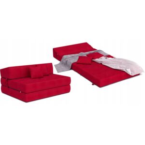 Jaamatrac Összehajtható matrac 200x120 cm Fotel színe: Piros, Párna színe: Grafit