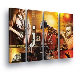 Vászonkép GLIX - Jazz Music II 4 x 30x100 cm