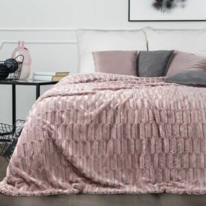Belinda szőrme hatású ágytakaró Pasztell rózsaszín 170x210 cm
