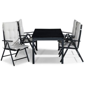 Asztal és szék garnitúra VG5279 Fekete + fehér + szürke