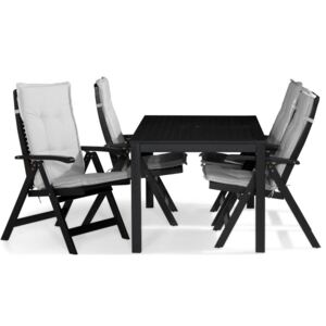 Asztal és szék garnitúra VG6092 Fekete + fehér