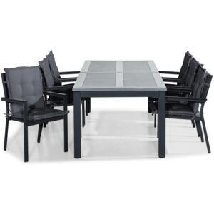 Asztal és szék garnitúra VG5922 Fekete + szürke