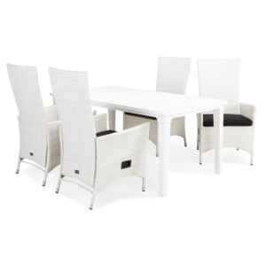 Asztal és szék garnitúra VG5927 Fehér + fekete
