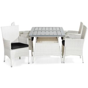 Asztal és szék garnitúra VG5519 Fehér + szürke