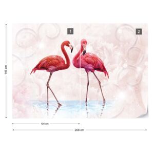 Fotótapéta GLIX - Modern Trópusi Flamingók Tapet nețesute - 208x146 cm