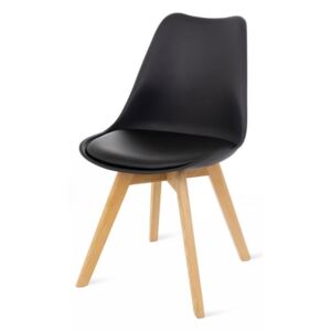 Retro fekete szék, bükkfa lábakkal - loomi.design