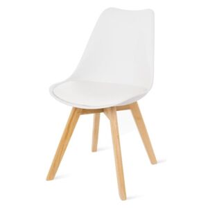 Retro fehér szék bükkfa lábakkal - loomi.design