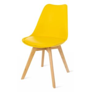 Retro sárga szék bükkfa lábakkal - loomi.design