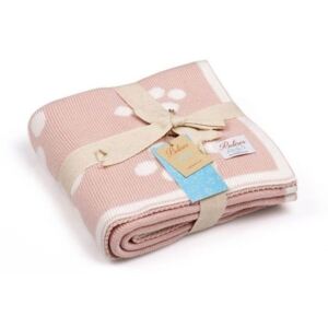 Baby Ecru Paws rózsaszín pamut gyerek takaró, 90 x 90 cm