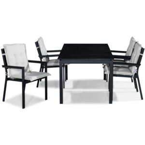 Asztal és szék garnitúra VG5366 Fekete + fehér