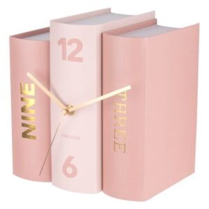 Rózsaszín könyv formájú asztali óra - Karlsson
