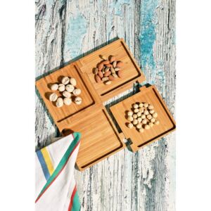 Kutahya Snacks Cube bambusztálca, 4 darabos készlet, 28 x 28 cm