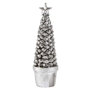 Festive ezüst színű dísz karácsonyfa, 19 cm - KJ Collection