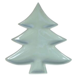 Christmas Tree zöld kerámia tányér, hossz 24 cm - Ewax