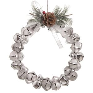 Crown ezüstszínű felfüggeszthető karácsonyi koszorú - Unimasa