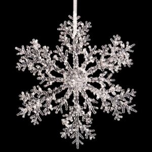 Snow felfüggeszthető dekoráció hópehely mintával, ⌀ 30 cm - Unimasa