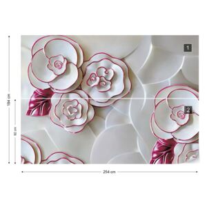 Fotótapéta GLIX - Luxus 3D Virágok Papír tapéta - 254x184 cm