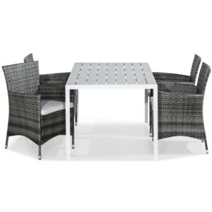 Asztal és szék garnitúra VG5204 Szürke + fehér