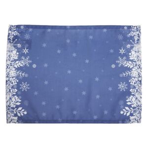Honey Snowflakes 2 db-os kék tányéralátét szett karácsonyi motívummal, 33 x 45 cm - Apolena