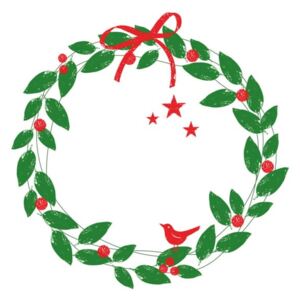 Xmas Wreath 10 db-os papírszalvéta szett karácsonyi motívummal - PPD