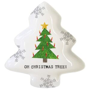 Oh Christmas Tree porcelán dekorációs tál karácsonyi motívummal, 12,5 x 15 cm - PPD