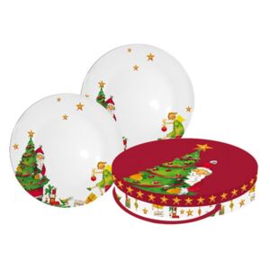 Gifts Are Coming 2 részes porcelán tányérkészlet karácsonyi motívummal, díszdobozban - PPD