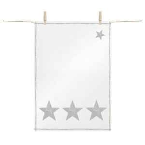 Star Fashion Silver ezüst színű, pamut konyharuha karácsonyi motívummal, 48 x 68 cm - PPD