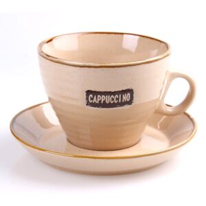 Cappuccinos kerámia csésze aljjal - krém színű - 290 ml