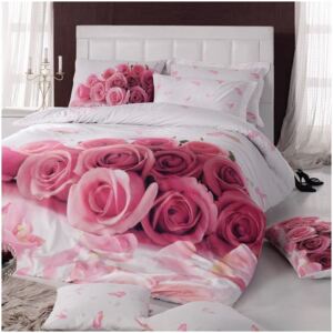 Darling rózsaszín kétszemélyes pamut ágyhuzat lepedővel, 200 x 220 cm