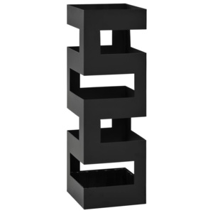 Fekete acél esernyőtartó Tetris-mintával